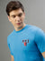 Iconic Men Blue Solid Round Neck Short Sleeves T-Shirt