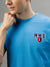 Iconic Men Blue Solid Round Neck Short Sleeves T-Shirt