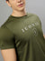 Iconic Men Green Solid Round Neck Short Sleeves T-Shirt