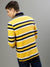 Iconic Men Multicolor Striped Polo Collar Full Sleeves T-Shirt