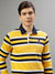 Iconic Men Multicolor Striped Polo Collar Full Sleeves T-Shirt