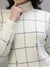 Iconic Women White Checked Turtle Neck Full Sleeves Dress