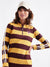 Iconic Women Multicolor Striped High Neck Full Sleeves Dress