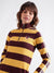 Iconic Women Multicolor Striped High Neck Full Sleeves Dress