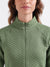 Iconic Women Green Solid Stand Collar Full Sleeves Dress