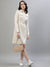 Iconic Women Cream Solid Spread Collar Full Sleeves Dress