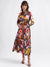 Iconic Women Multicolor Printed Shirt Collar Full Sleeves Dress