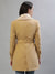 Iconic Women Beige Solid Shawl Collar Full Sleeves Coat