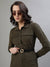 Iconic Women Green Solid Spread Collar Full Sleeves Jumpsuit