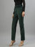 Iconic Women Green Solid Regular Fit Mid-Rise Trouser