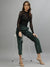 Iconic Women Green Solid Regular Fit Mid-Rise Trouser