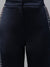 Iconic Women Navy Blue Solid Regular Fit Mid-Rise Trouser