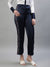 Iconic Women Navy Blue Solid Regular Fit Mid-Rise Trouser