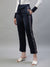 Iconic Women Navy Blue Solid Regular Fit Mid-Rise Trouser