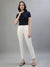 Iconic Women White Solid Regular Fit Mid-Rise Trouser