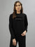 Iconic Women Black Solid Round Neck Full Sleeves Sweatshirt