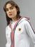 Iconic Women White Solid Hooded Full Sleeves Jacket