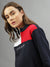 Iconic Women Multicolor Colorblocked Stand Collar Full Sleeves Sweatshirt