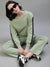 Iconic Women Green Solid Round Neck Full Sleeves Sweatshirt