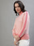 Iconic Women Pink Printed Turtle Neck Full Sleeves Sweater