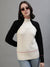 Iconic Women Black Colorblocked High Neck Full Sleeves Sweater