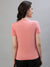 Iconic Women Pink Solid Round Neck Short Sleeves T-Shirt