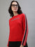 Iconic Women Red Solid Round Neck Full Sleeves T-Shirt