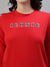 Iconic Women Red Solid Round Neck Full Sleeves T-Shirt