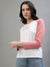 Iconic Women White Colorblocked Round Neck Full Sleeves T-Shirt