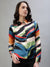 Iconic Women Multicolor Printed Spread Collar Full Sleeves Shirt