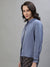 Iconic Women Blue Solid Spread Collar Full Sleeves Shirt