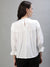 Iconic Women White Striped Round Neck 3/4th Sleeves Top