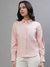 Iconic Women Pink Solid Spread Collar Full Sleeves Shirt