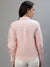 Iconic Women Pink Solid Spread Collar Full Sleeves Shirt