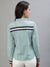 Iconic Women Green Striped Spread Collar Full Sleeves Shirt