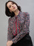 Iconic Women Multicolor Printed Tie Up Neck Full Sleeves Top