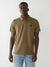 True Religion Men Green Solid Polo Collar Short Sleeves T-shirt