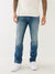 True Religion Big T Ricky Straight Fit Blue Mid-Rise Solid Jeans