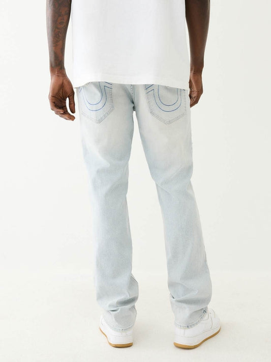 True Religion SN Ricky Straight Fit Blue Mid-Rise Solid Jeans