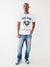 True Religion Men White Printed Round Neck Short Sleeves T-shirt