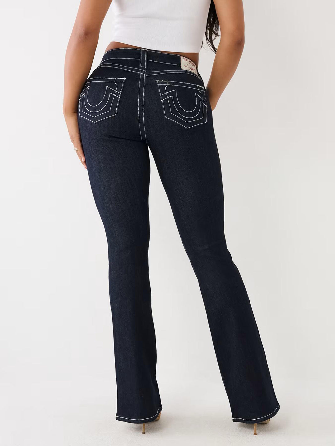 Shop True Religion SN Becca Bootcut Blue Mid-Rise Solid Jeans