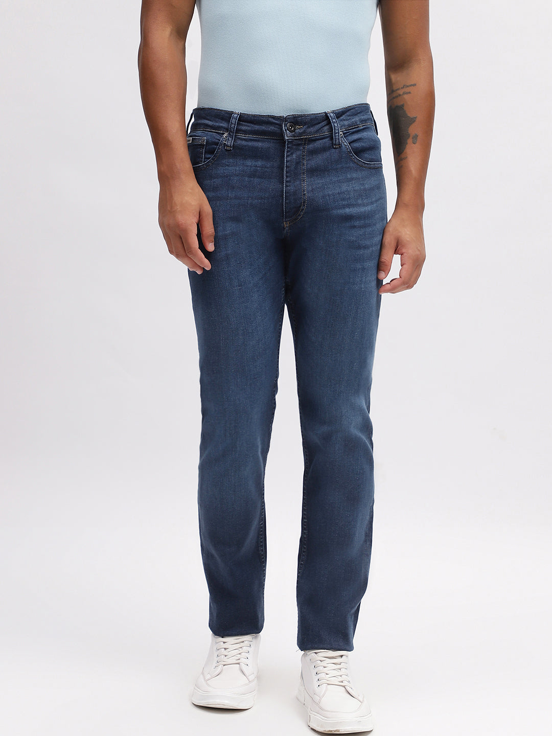 Lindbergh Men Blue Solid Tapered Fit Jeans