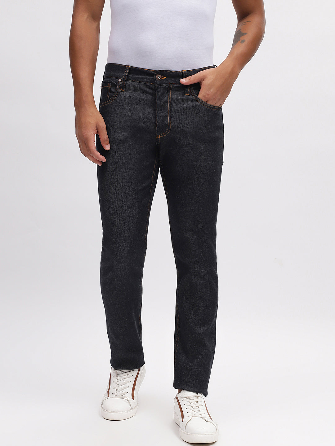 Lindbergh Men Blue Solid Tapered Fit Jeans