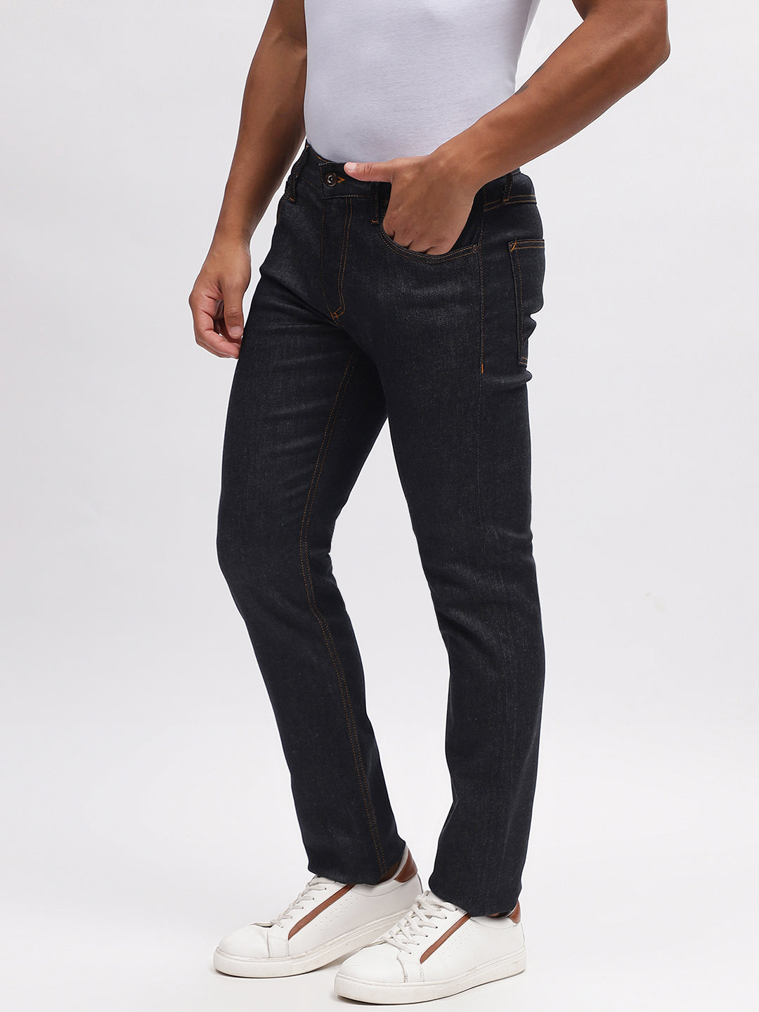 Lindbergh Men Blue Solid Tapered Fit Jeans