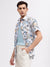 Lindbergh Men White Floral Print Button-down Collar Short Sleeves Shirt