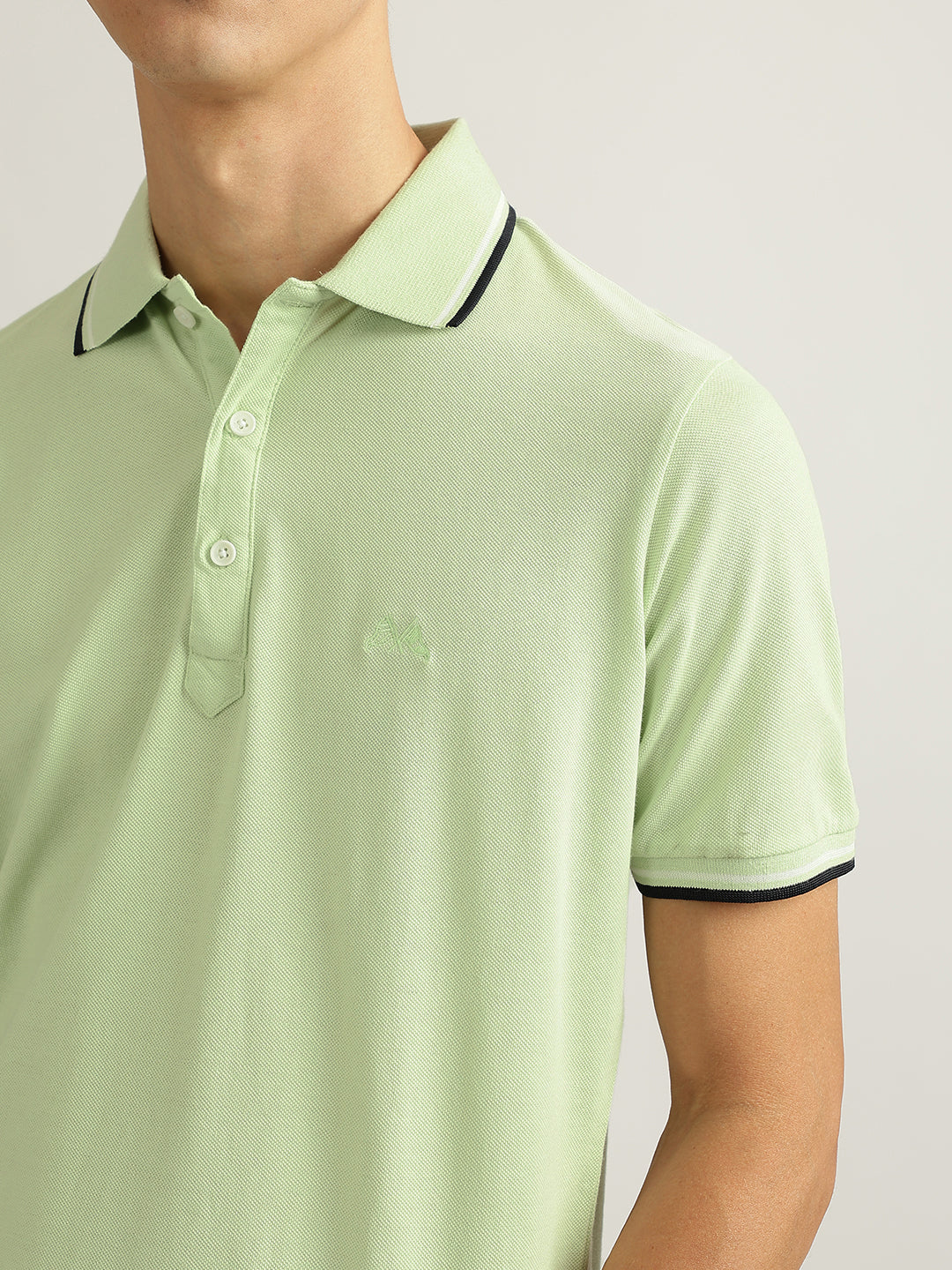 Lindbergh Men Green Solid Collared Short Sleeves Polo T-Shirt