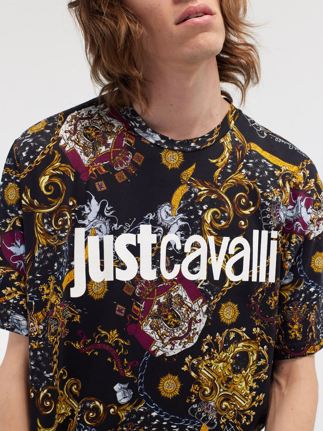 Just Cavalli Black Fashion Logo Regular Fit T-Shirt