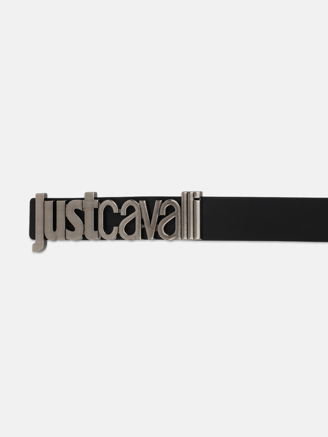 Just Cavalli Men Black Solid Push Pin Buckle Belt