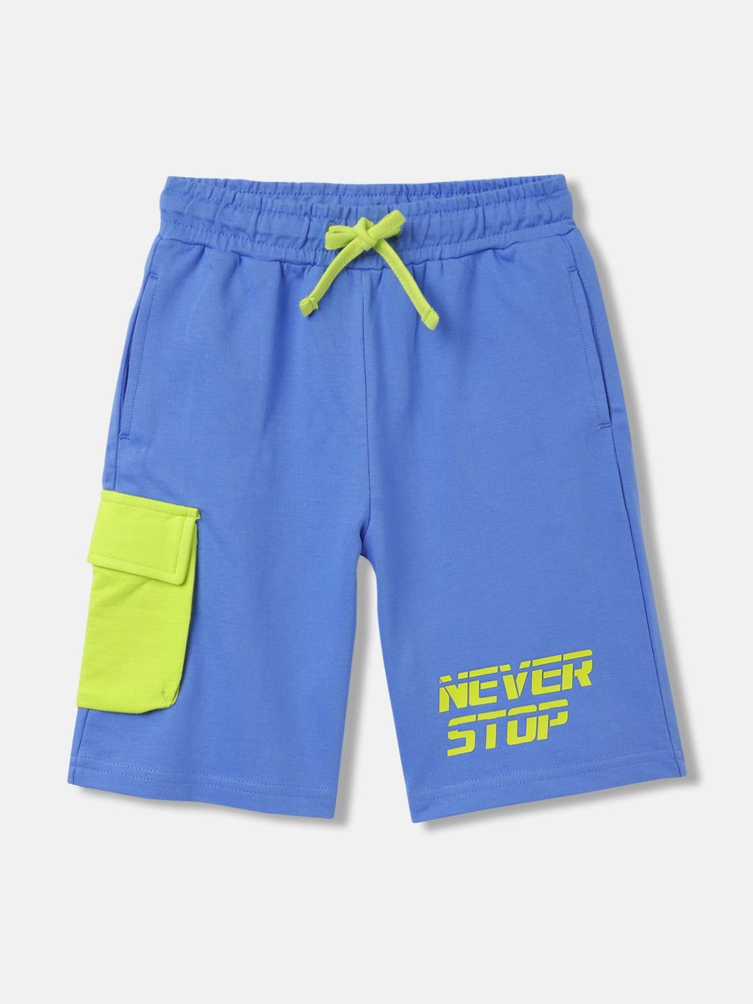 Blue Giraffe Boys Blue Solid Regular Fit Shorts