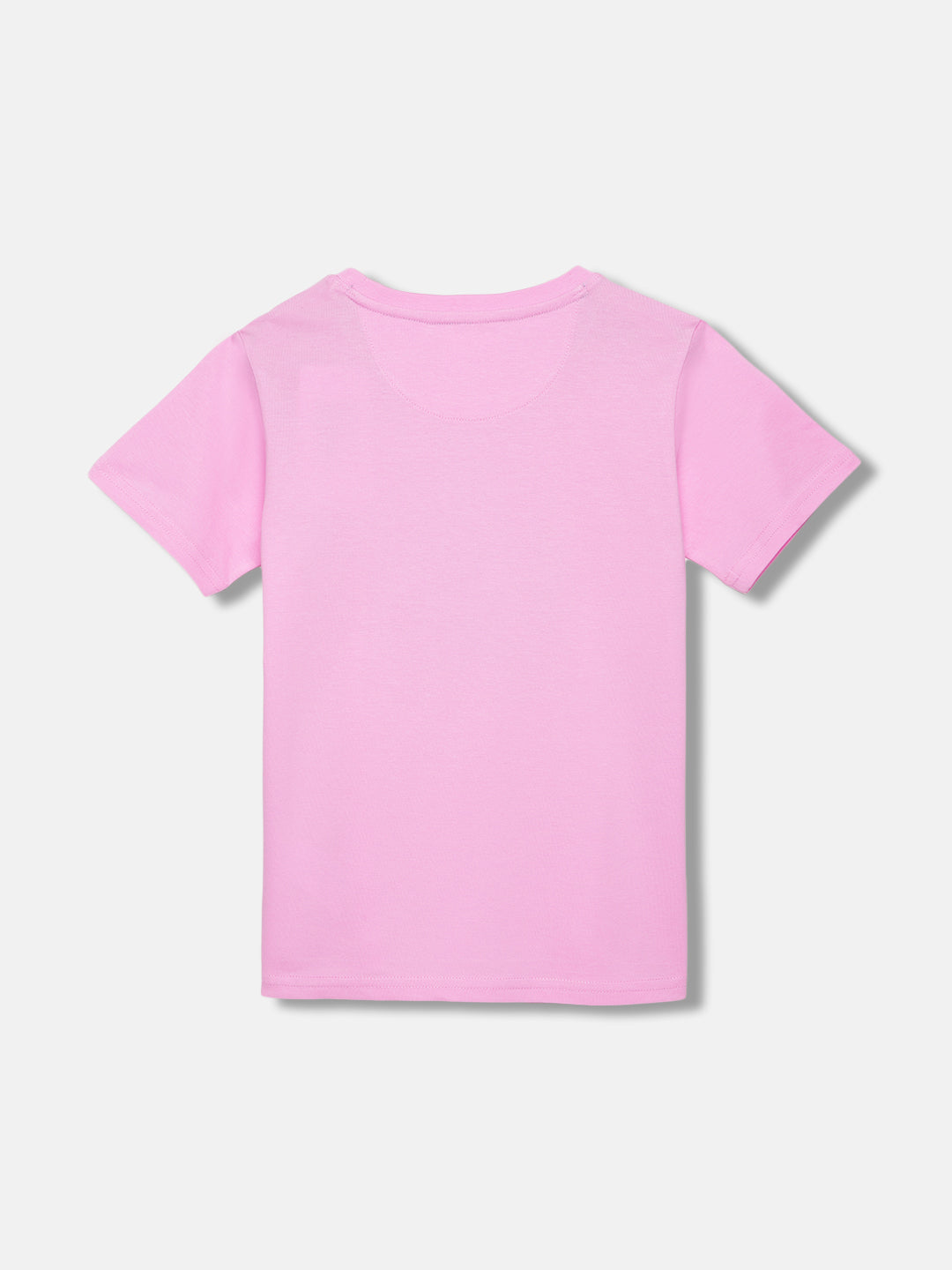 Blue Giraffe Boys Pink Printed Round Neck Short Sleeves T-shirt